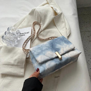 Embroidery Pu Leather Ladies Handbags Chain Strap Flap Crossbody Bags