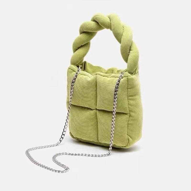 Corduroy Mini Tote Bag Crossbody Shoulder Bag
