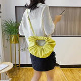 Soft Round Buckle Handbag for Women Cloud Bag
