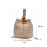 Straw Bucket Bag Beach Handbag Girl Shoulder Bag