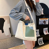 Mixed Women Handbags Ladies Solid Large Capacity Casual Canvas Shoulder