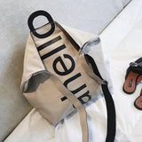 Canvas Women's Letters Tote Bag Large Capacity Handbag