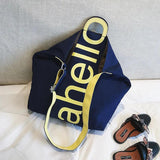 Canvas Women's Letters Tote Bag Large Capacity Handbag