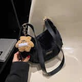 Fluffy Fur Messenger Bag Small Female Handbag