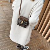 Geestock Lattice Women's Shoulder Bag Leopard Crossbody Bucket Handbag