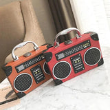 Retro Radio Box PU Leather Shoulder Bag Chain Purse Women's Crossbody Messenger