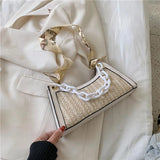 Summer Straw Bags Scarf Crossbody Shoulder Bag Female Handbags
