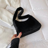 Large Capacity Plush Shoulder Bag for Women