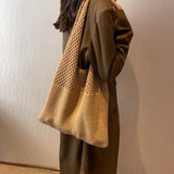High Woman Knitted Bag French Shoulder Bags Large Capacity Female Tote Bag