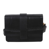 Retro Ladies PU Small Square Shoulder Bag Solid Casual Messenger Bags