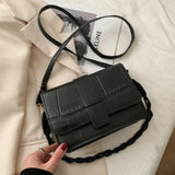 Retro Ladies PU Small Square Shoulder Bag Solid Casual Messenger Bags