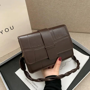 Retro Ladies PU Small Square Shoulder Bag Solid Casual Messenger Bags