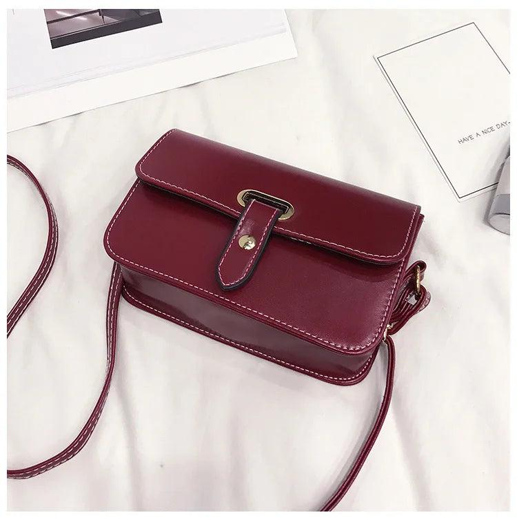 Women's Square Crossbody Bag PU Leather Messenger Bag