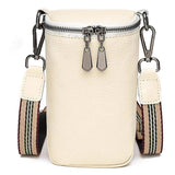 Cowhide Leather Mini Messenger Handbag Women Mobile Phone Pouch