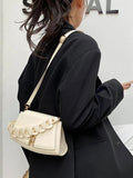 Women Shoulder Bag Metal Lock Chain Flap Crossbody Handbag