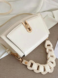 Women Shoulder Bag Metal Lock Chain Flap Crossbody Handbag