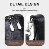 Cowhide Leather Messenger Bags Mini Women Messenger Handbag Zipper Strap Sling