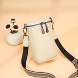 Cowhide Leather Messenger Bags Mini Women Messenger Handbag Zipper Strap Sling