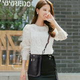 Cowhide Leather Messenger Bags Mini Women Messenger Handbag Zipper Strap Sling