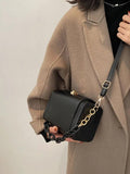 Mini Box PU Leather Crossbody Bags with Chains Handbag for Woman