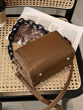 Mini Box PU Leather Crossbody Bags with Chains Handbag for Woman