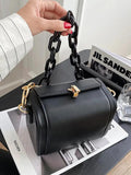 Mini Box PU Leather Crossbody Bags with Chains Handbag for Woman