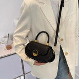 Oval Tote Bag High PU Leather Women's Handbag Portable Shoulder Messenger Bag