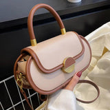 Oval Tote Bag High PU Leather Women's Handbag Portable Shoulder Messenger Bag