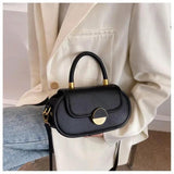 Oval Tote Bag High PU Leather Women's Handbag Portable Shoulder Messenger Bag