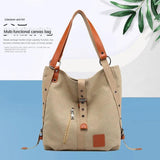 Canvas Tote Bag Casual Shoulder Bag School Bag Rucksack Convertible Handbags