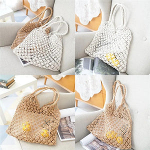 Cotton Rope Woven Women's Handbag Knitted Mesh Bag Bohemian