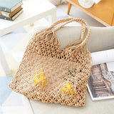 Cotton Rope Woven Women's Handbag Knitted Mesh Bag Bohemian