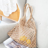 Cotton Rope Woven Women's Handbag Knitted Mesh Bag Bohemian