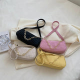 Solid Small PU Leather Shoulder Bags for Women