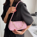 Solid Small PU Leather Shoulder Bags for Women