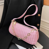 Solid Small PU Leather Shoulder Bags for Women