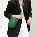 Mini Bucket Purses And Handbags Women'S Leather Casual Lady Shoulder Messenger B