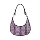 Snake Print Underarm Bag PU Leather Shoulder Clutch Purse Tote