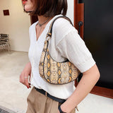 Snake Print Underarm Bag PU Leather Shoulder Clutch Purse Tote