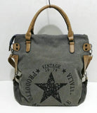 Vintage Big Star Canvas Tote Handbag - Women's Travel Shoulder Bag