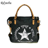 Vintage Big Star Canvas Tote Handbag - Women's Travel Shoulder Bag