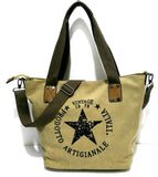 Vintage Big Star Canvas Tote Handbag - Women's Travel Shoulder Bag