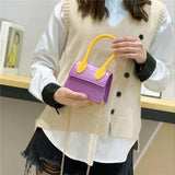 Crocodile Pattern Pu Chain Ladies Small Square Bag Buckle Shoulder Bag