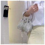 Rhinestone Bucket Bag for Women Diamonds Shoulder Purse Lady Crossbody