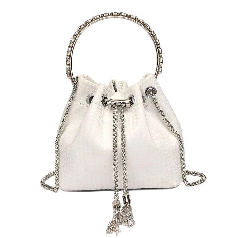 Rhinestone Bucket Bag for Women Diamonds Shoulder Purse Lady Crossbody