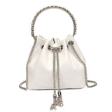 Rhinestone Bucket Bag for Women Diamonds Shoulder Purse Lady Crossbody