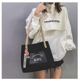 Canvas Tote Bag Girl School Messenger bag Big Capacity Handbag