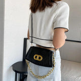 Retro Solid Women's Bag PU Leather Shoulder Bag Small Square Bag