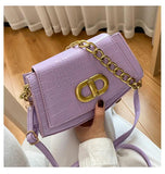 Retro Solid Women's Bag PU Leather Shoulder Bag Small Square Bag