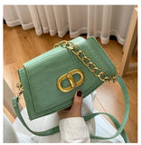Retro Solid Women's Bag PU Leather Shoulder Bag Small Square Bag